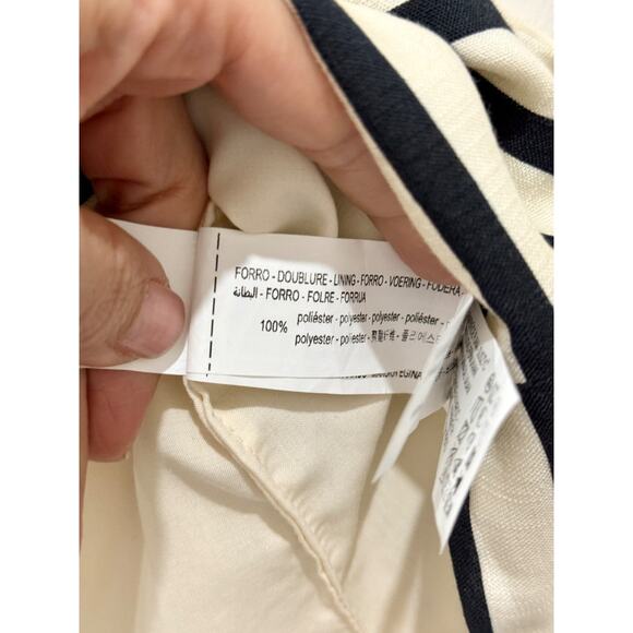 NWT Zara Striped Sleeveless Handkerchief Hem Scarf Top Cream/Black Women's XL - Picture 8 of 8